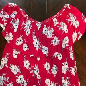 Off the shoulder floral shirt